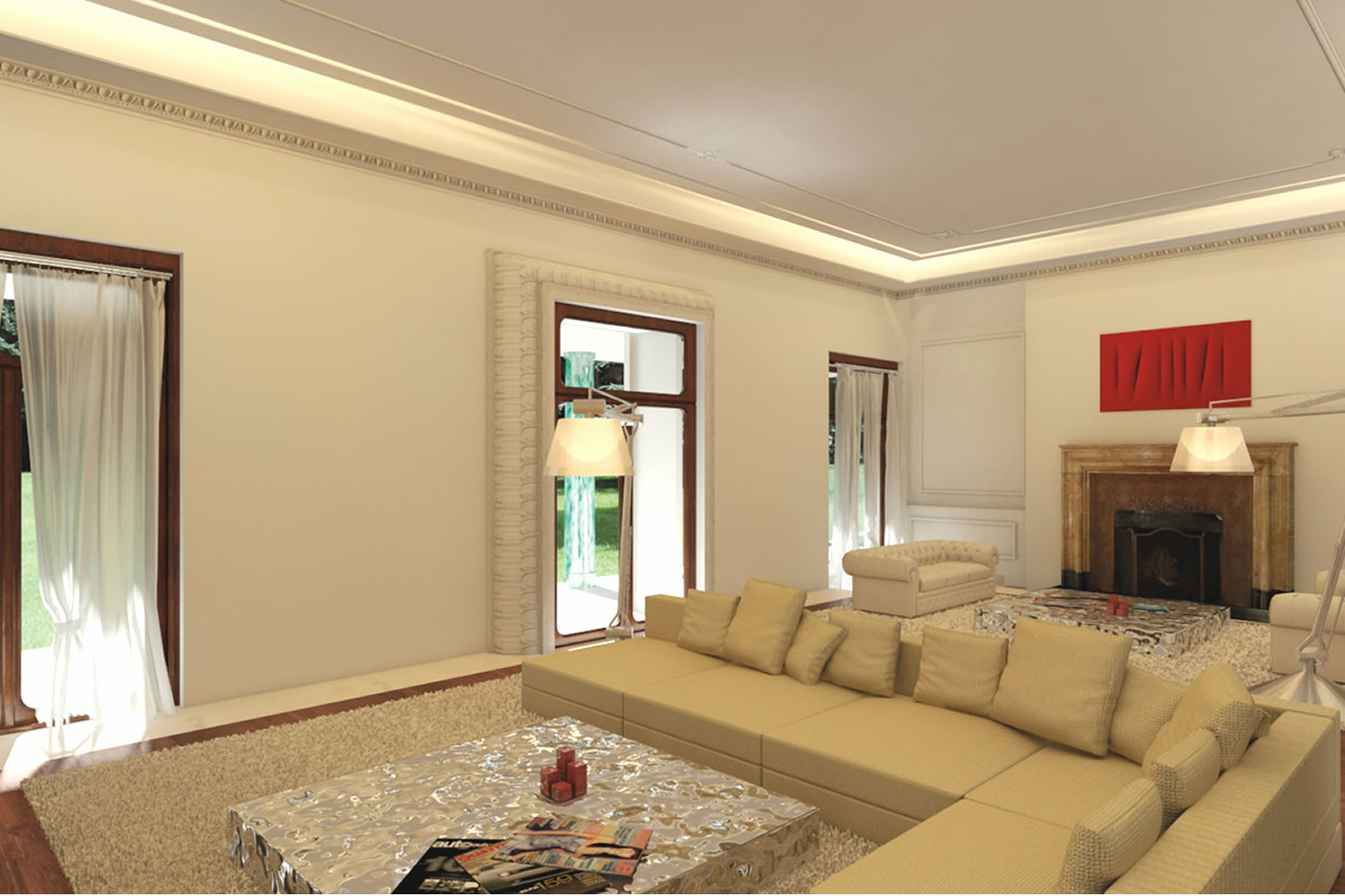 ristrutturazione living villa monza